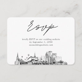 Tarjeta De Recepción Louisville Boda Minimalista Sketch RSVP