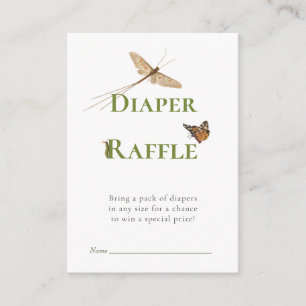 Tarjeta De Recepción Love Bug Diaper Raffle Baby Shower Insert Card