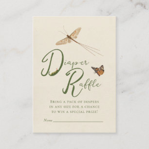Tarjeta De Recepción Love Bug Diaper Raffle Baby Shower Insert Card