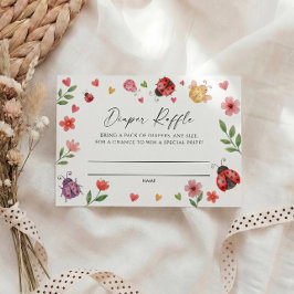 Tarjeta De Recepción Love Bug Diaper Raffle Ticket  