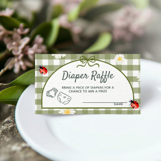 Tarjeta De Recepción Love Bug Diaper Raffle Ticket Enclosure Card