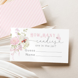 Tarjeta De Recepción Love Bug How many Candies Baby Shower