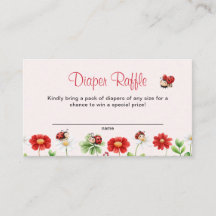 Love Bug Ladybug Baby Shower Floral Diaper Raffle