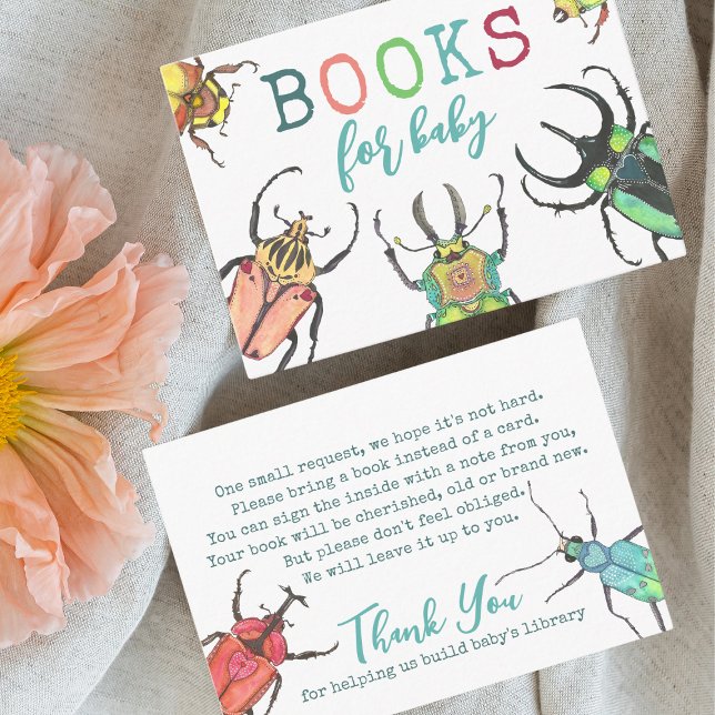 Tarjeta De Recepción Love Bugs Baby Shower Books for Baby Request (Subido por el creador)