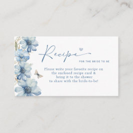 TARJETA DE RECEPCIÓN LOVE IN BLOOM BLUE FLORAL BRIDAL SHOWER RECIPE