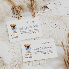 Tarjeta De Recepción Love is Brewing Blue Bow Coffee Bridal Shower