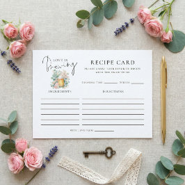 Tarjeta De Recepción Love is Brewing Bridal Shower Recipe Card