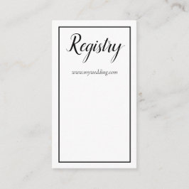 Tarjeta De Recepción Lovely White and Black Boda Registry