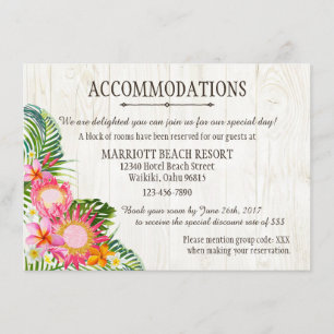 Tarjeta De Recepción Luau Tropical Beach Resort