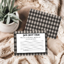 Tarjeta De Recepción Luces blancas y negras Fecha Noche Ideas Ducha Bri