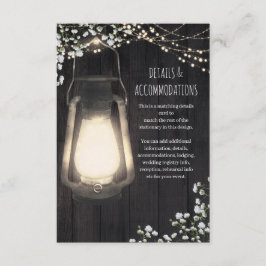 Tarjeta De Recepción Luces de bebé respiración Linterna rústica detalle
