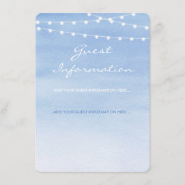 Tarjeta De Recepción Luces de cadena de acuarela azul brillante