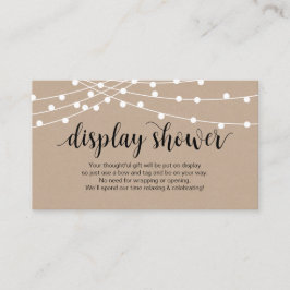 Tarjeta De Recepción Luces de cadena rusas, escritura negra, ducha de v