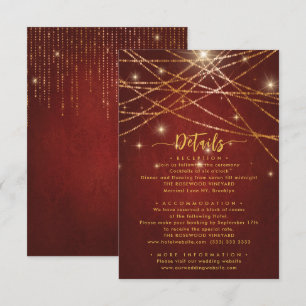 Tarjeta De Recepción Luces de Cadenas Brillantes Elegantes Detalles de 