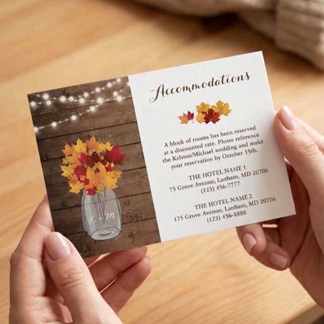 Tarjeta De Recepción Luces de Cuerda de Otoño Rústicas para Bodas (Subido por el creador)