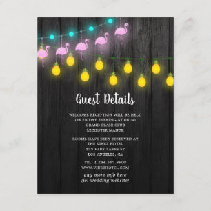 Tarjeta De Recepción Luces de Cuerda Festivas Detalles de Invitados de