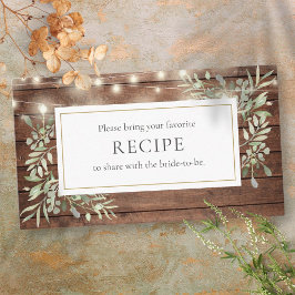 Tarjeta De Recepción Luces de Cuerda Rústicas Verde Bridal Shower Recet