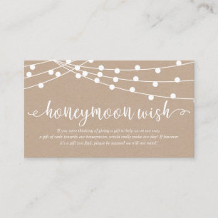 Tarjeta De Recepción Luces de cuerdas rusas kraft, Boda de la Luna de M