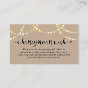 Tarjeta De Recepción Luces de cuerdas rusas kraft, Boda de la Luna de M