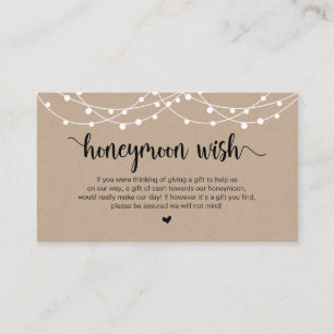 Tarjeta De Recepción Luces de cuerdas rusas, Kraft, deseo de luna de mi