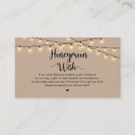 Tarjeta De Recepción Luces de cuerdas rusas, Kraft, deseo de luna de mi