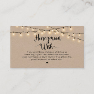 Tarjeta De Recepción Luces de cuerdas rusas, Kraft, deseo de luna de mi