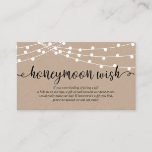 Tarjeta De Recepción Luces de cuerdas rusas kraft, deseo de luna de mie
