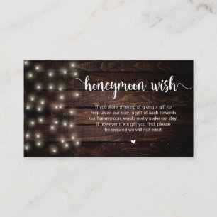 Tarjeta De Recepción Luces de cuerdas rusas, madera, deseo de luna de m