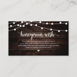 Tarjeta De Recepción Luces de cuerdas rusas, madera, deseo de luna de m