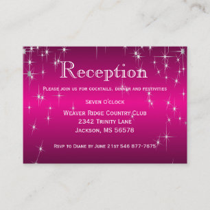 Tarjeta De Recepción Luces de estrella en rosa caliente metálico - Rece