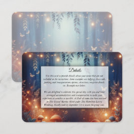 Tarjeta De Recepción Luces de Hadas y Magia de Bosque a la Luz de la Lu