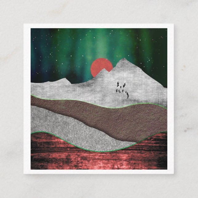 Tarjeta De Recepción Luces del norte de montaña (Reverso)