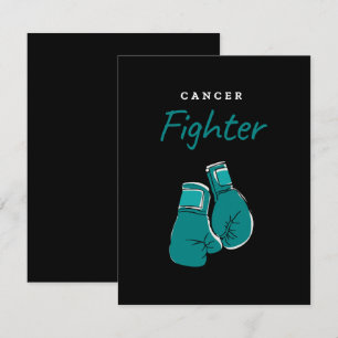 Tarjeta De Recepción luchador contra el cáncer, verde azulado