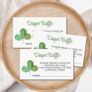 Tarjeta De Recepción Lucky Shamrock Diaper Raffle Baby Shower