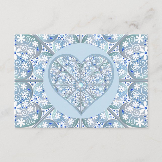 Tarjeta De Recepción Lugar cerámico Azul claro (Anverso)