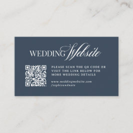 Tarjeta De Recepción Lujo Azul Marino | Código QR del sitio web de la b