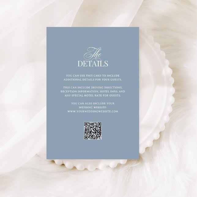 Tarjeta De Recepción Lujo Azul Polvo | Detalles de Invitado de Boda Cód (Subido por el creador)