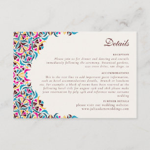 Tarjeta De Recepción Lujo Caprichoso Estilo Floral Marfil Boda Frontera