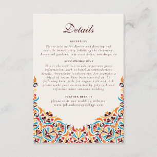 Tarjeta De Recepción Lujo Caprichoso Estilo Floral Marfil Boda Frontera