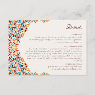 Tarjeta De Recepción Lujo Caprichoso Estilo Floral Marfil Boda Frontera