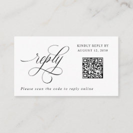 Tarjeta De Recepción Lujo Elegante Pequeño RSVP Código QR Respuesta Bod