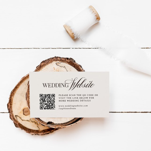 Tarjeta De Recepción Lujo marrón y marfil | Código QR del sitio web de  (Subido por el creador)