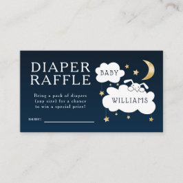 Tarjeta De Recepción Lullaby Baby Shower Navy Diaper Raffle Ticket