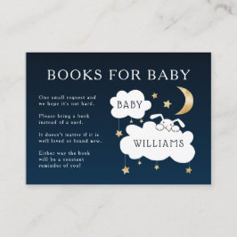 Tarjeta De Recepción Lullaby Bunny Baby Shower Book Request Navy Gold