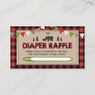 Tarjeta De Recepción Lumberjack Baby Shower Diaper Raffle Woodland Boy