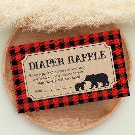 Tarjeta De Recepción Lumberjack Bear Baby Shower Diaper Raffle