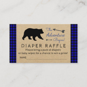 Tarjeta De Recepción Lumberjack Blue Buffalo Plaid Diaper Ticket