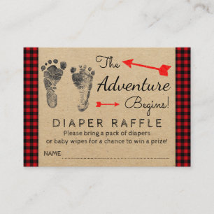 Tarjeta De Recepción Lumberjack Buffalo Juguetes Diaper Raffle Ticket