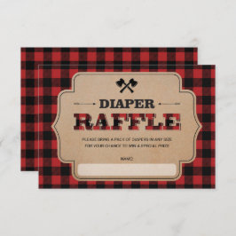 Tarjeta De Recepción Lumberjack Buffalo Plaid Boy Diaper Raffle Ticket