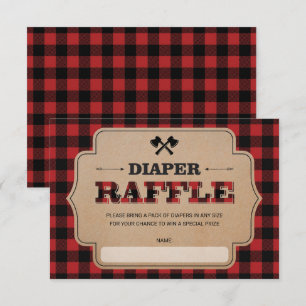 Tarjeta De Recepción Lumberjack Buffalo Plaid Boy Diaper Raffle Ticket